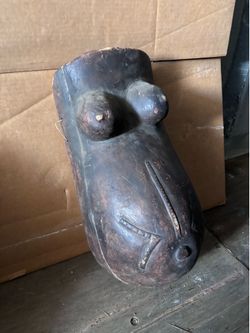 Hand Carved Wooden Tribal Mask Sculpture