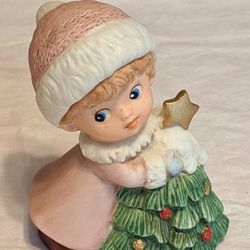 Homco Figurine #5556 Girl With Christmas Tree