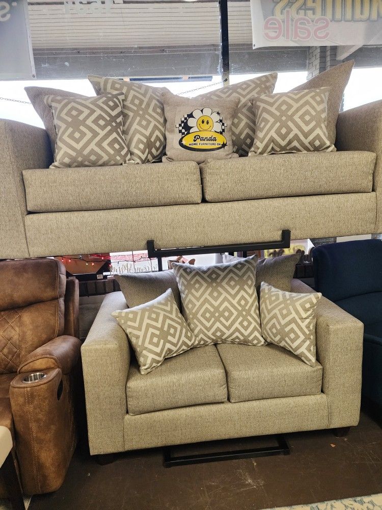 2pc Sofa And Loveseat New $699 Cash Price