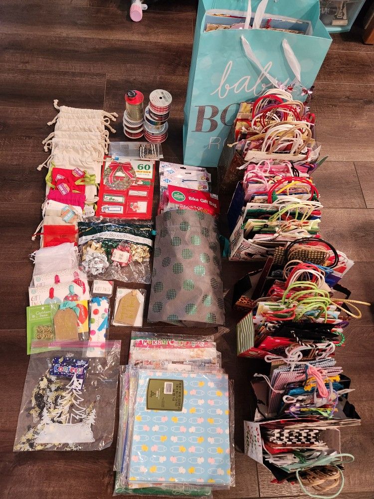 Gift Bags-small, medium, large, Wraps, Tissue, Ribbon, Various 292 items , All for $40 OBO