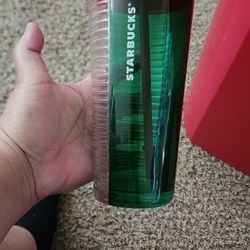 Starbucks Holiday 2021 Tricolor Glass Tumbler.