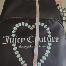 Juicy Couture Womens Heart And Soul Backpack Faux Leather  Medium Black NWT