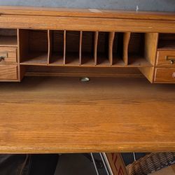 Oak Rolltop Desk Topper Only