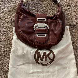 Gorgeous Maroon Leather Michael Kors Purse 
