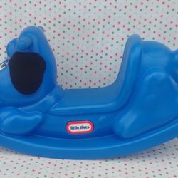 Little Tikes Dog Rocking Horse Ride On Rocker Toy Blue Plastic Made In USA