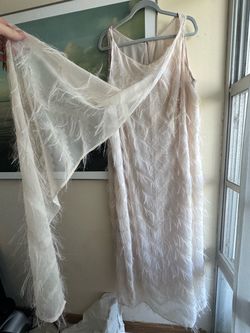 New SWAN COUTURE  almond white dress L