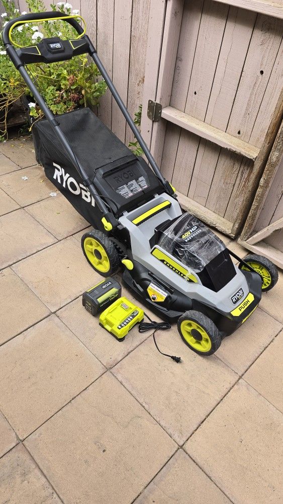 Ryobi 40v Hp Brushless 20-in Walk Behind Push Lawn Mower