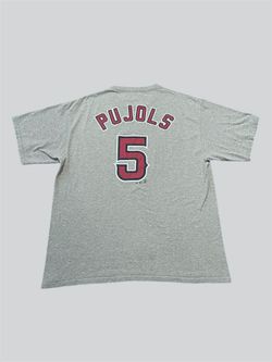 Albert Pujols Anaheim Angel vintage baseball gray jersey majestic Tshirt Size XL