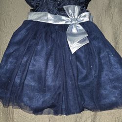 2T Toddler Dress, Dark Glittery Blue Only Worn Once 