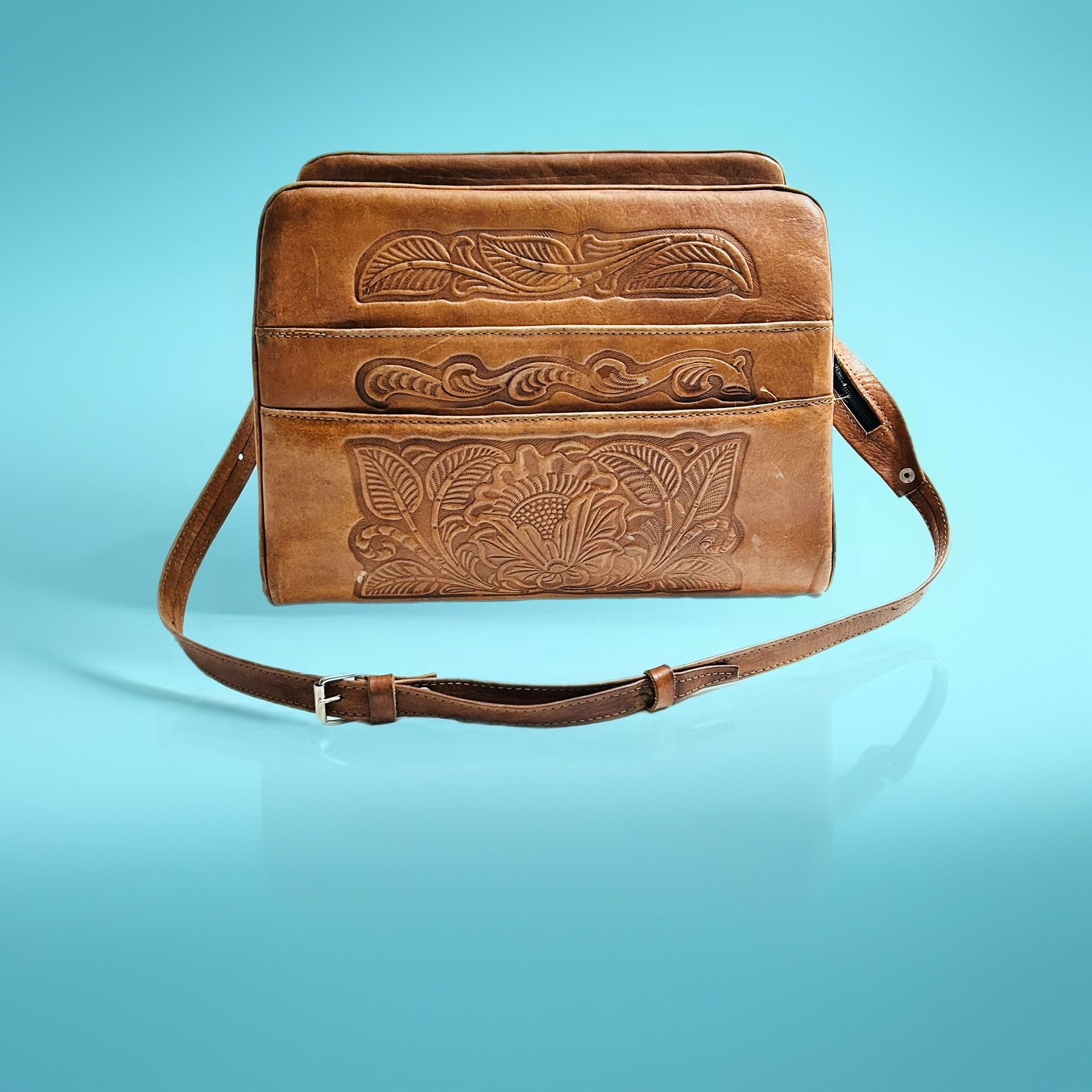 Authentic Tooled Leather Shoulder Bag