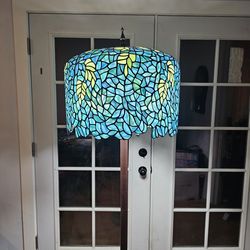 Tiffany Wisteria Shade with 3 Light Lamp Stand