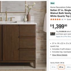 New In Box: Solid Wood 42” Vanity with Undermount Sink & Soft Close Hardware 