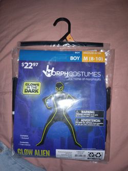 Used Glow Alien Costume, Boy (M 8-10)