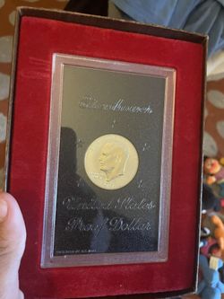 1974 S Proof Eisenhower Original Brown Box Ike Dollar 40% Silver US Coin