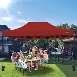 10x15 FT Canopy Tent, Easy Pop Up Canopy with 4 Sand Bags, Waterproof Car Canopy, Large Party Tent with Roller Bag, Outdoor Canopy for Wedding, Campin