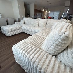 Brand New Xl Corduroy Sectional Sofa Set 