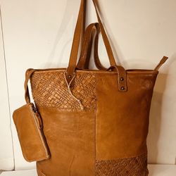 Genuine Leather Bag With Wallet.