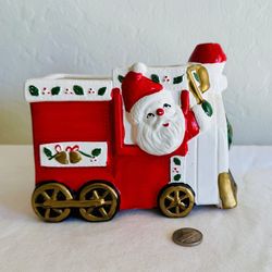 Vintage ardco Christmas Santa train planter