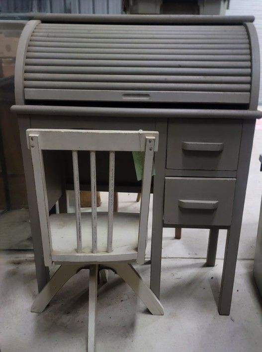 Vintage Children's Roll Top Desk