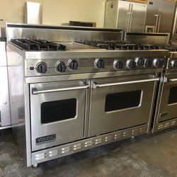 Viking 48” Wide Stainless Steel All Gas Range Stove 