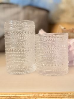 2 sets of vintage boho nail drinking glasses