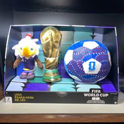 2026 FIFA World Cup Limited Edition 3 Pack Plush Eagle, Trophy, Ball