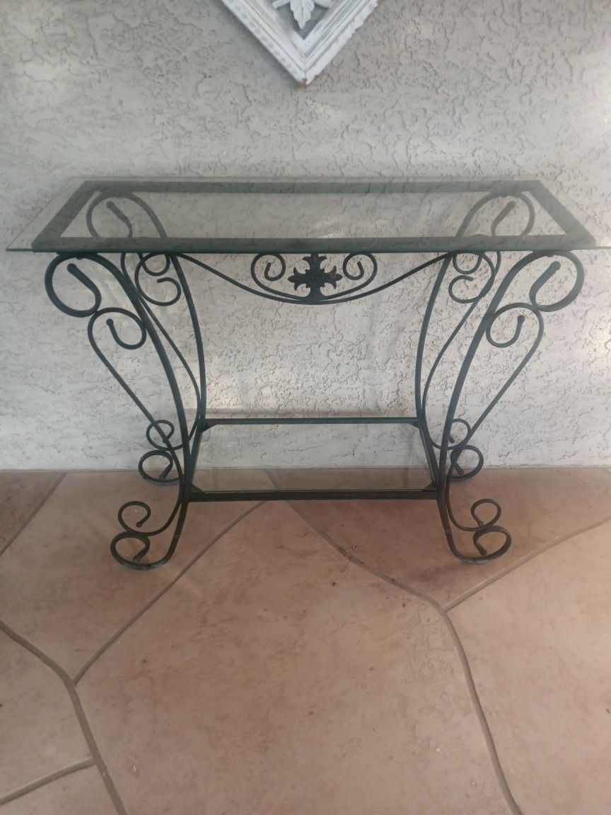 Black Wrought Iron Side Table