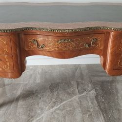2 Units Style Antique French Louis XV Kingwood Executive Desk