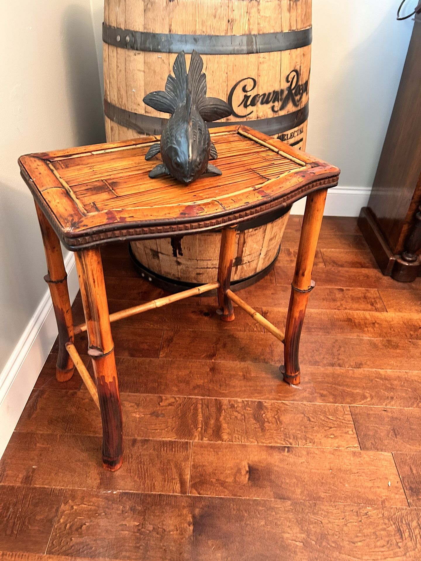 Vintage MCM Boho Chic Bamboo Table