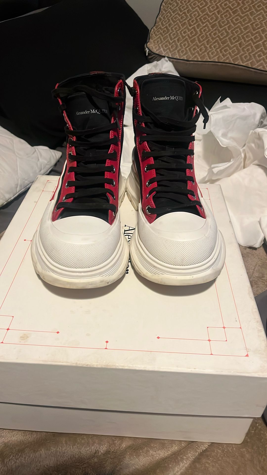 Alexander McQueen Boots White,Black And Red