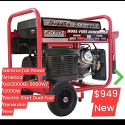 Gentron/All Power America
GG12000GL 9000W/12000W
Electric Start Dual Fuel Generator
New