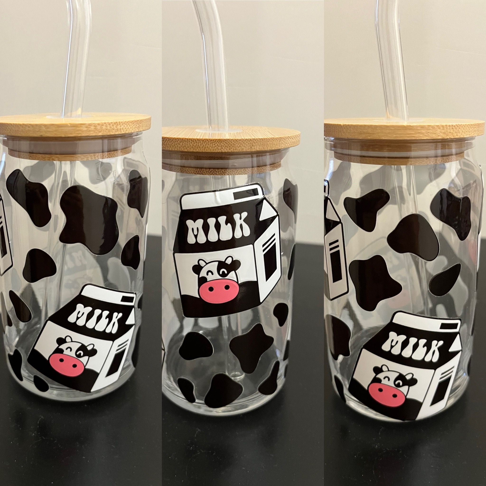 Cow Milk Glass Cup 