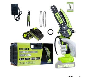 DEVENBO 21V 6 inch Mini Cordless Lithium Electric Chain Saw/