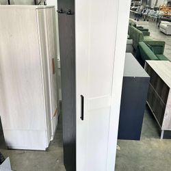 Small Kitchen Pantry Cabinet 72" for Narrow Space, with Single Door and Adjustable Shelves,