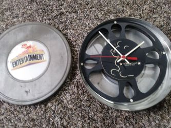 Disney vintage black Mikey mouse 9" movie reel time wall clock (clock doesn't work)