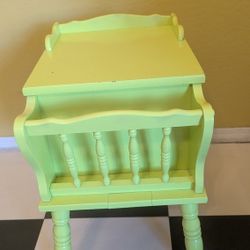 End Table End Night Stand Lime Furniture Shelf Wood Wooden