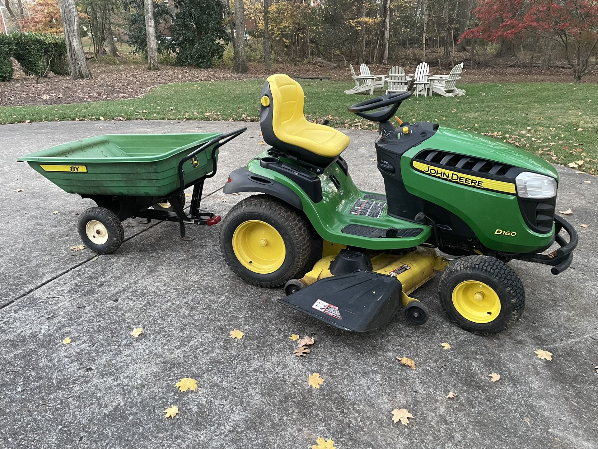 2017 John Deere D160 Low Hours Trailer Included for Sale in