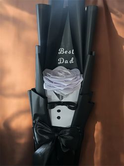 🌹 Father’s Day Special – “Best Dad” Handmade Satin Rose