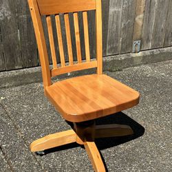 Wooden Swivel Office Chair