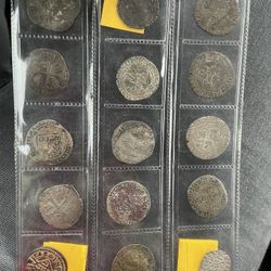 16th and 17th Century French Old Coins.  Total of 16 coins.