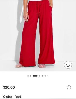 Red Linen Pants