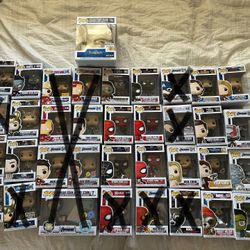 various Marvel funko pops