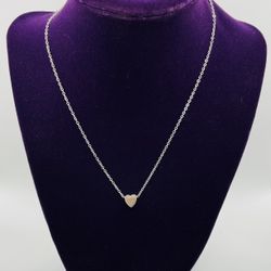HEART NECKLACE SILVER PLATED SOLID SMALL HEART