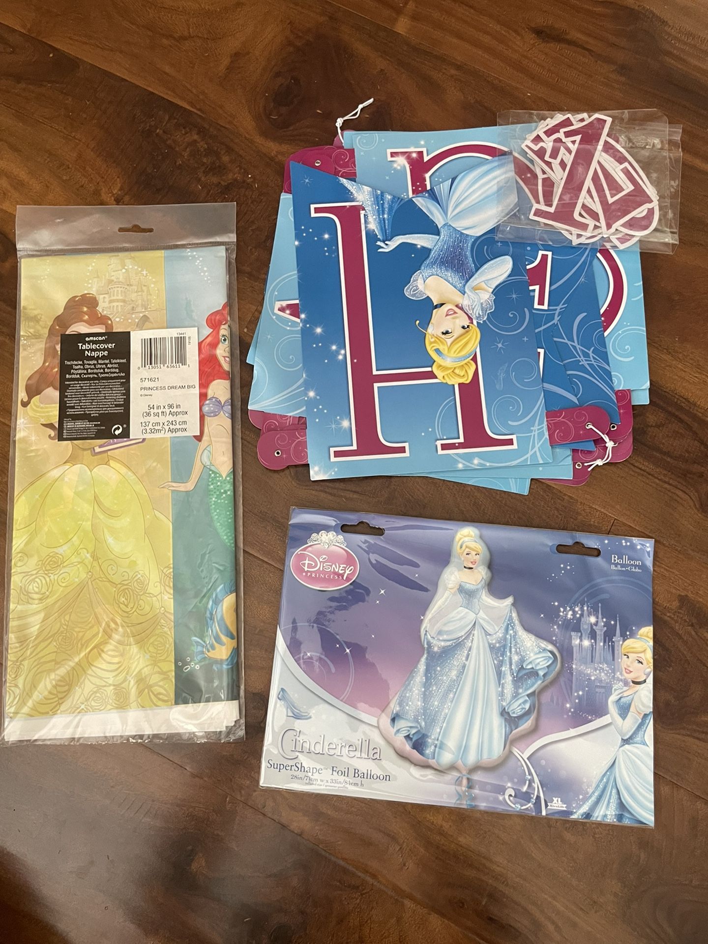 Cinderella Disney princess party Supplies Balloons Tablecloth Banner