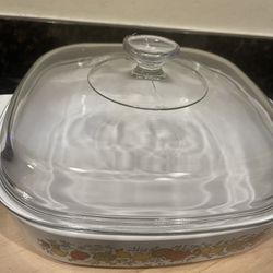 Corning Ware Spice of Life A-10-B Casserole Dish with Pyrex Lid 10x10x2"