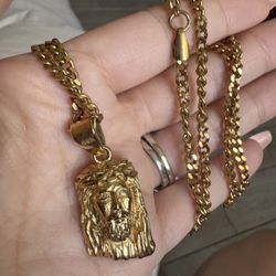 DGK Amen 22" Gold Plated Jesus Chain Necklace