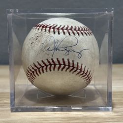 Alex Rodriguez Autographed Game Used Baseball 1500th Hit Game on 8/19/03