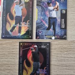SkyBox Metal Universe Blast Furnace Golf Card Lot 2021 DeChambeau Woods Molinar…