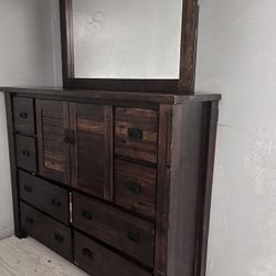 9 Drawer Brown Dresser