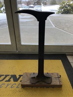 Antique Cast Iron Cobbler Shoe Form and Stand